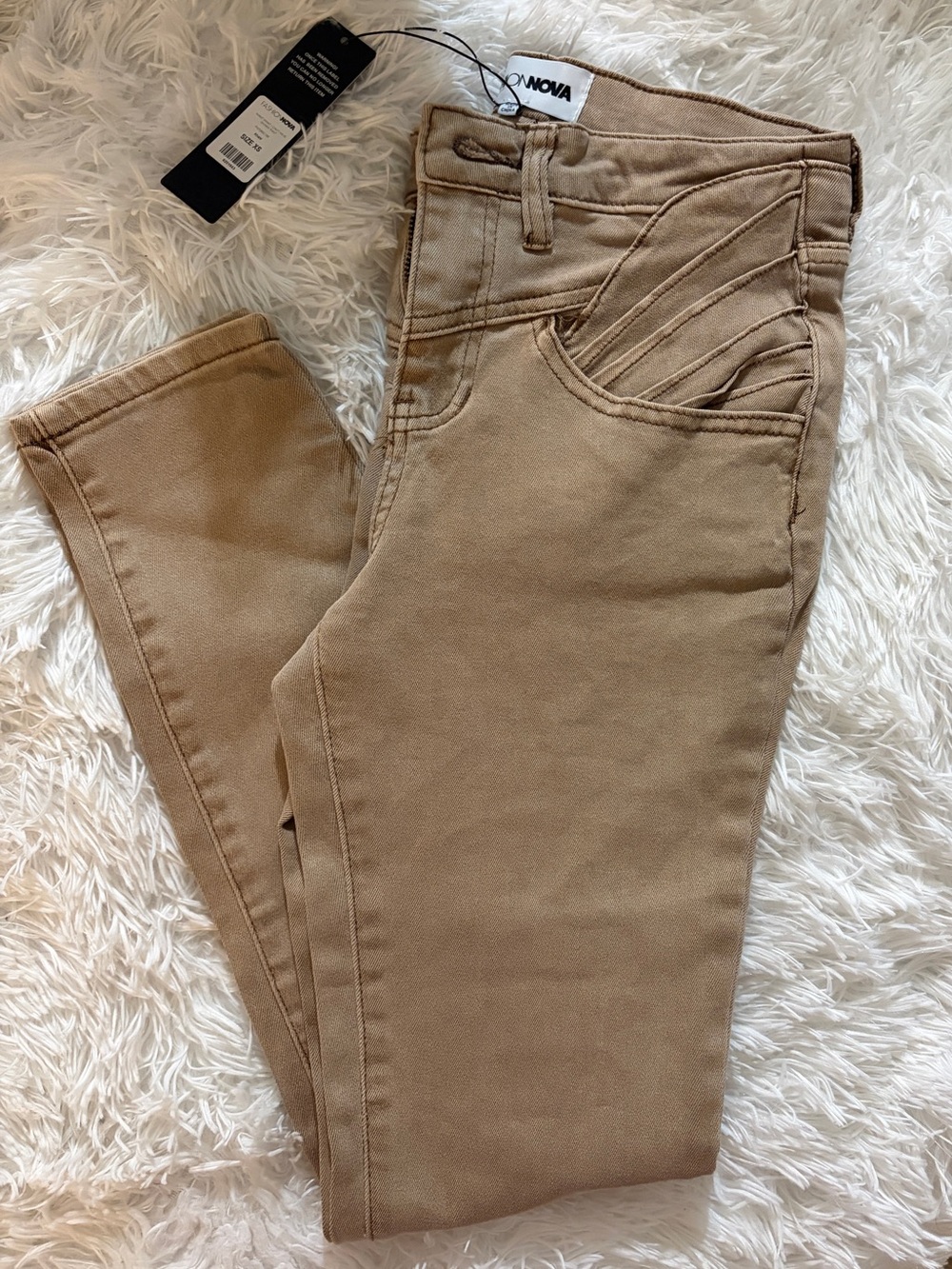 Fashion Nova Women's Tan Skinny Jeans - High Rise